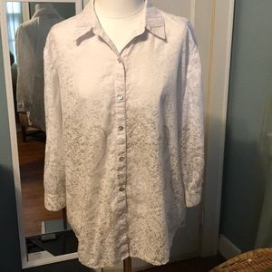 Chico’s Sheer Button Down. Size 2